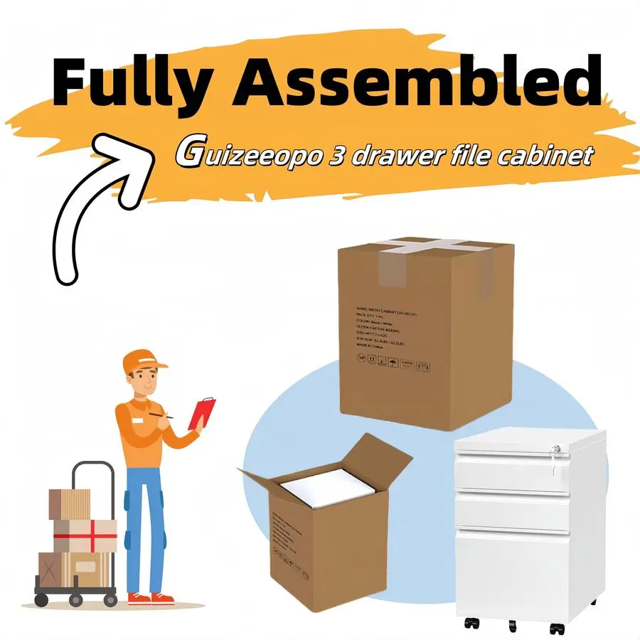 Drawer File Cabinet with Lock, File Cabinets for Home Office,Under Desk Cabinet, Locking File Cabinet for A4 Letter Legal, Fully