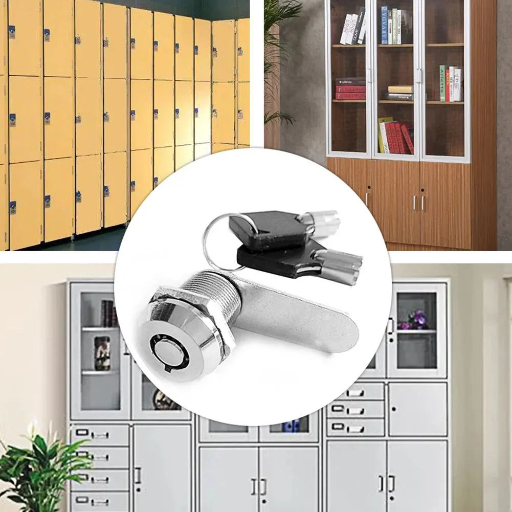 AaWith 2 Key Cabinet Tools Drawer Cabinet MailBoxLocker Cam Lock Door Cupboard  Furniture Hardware Accessories