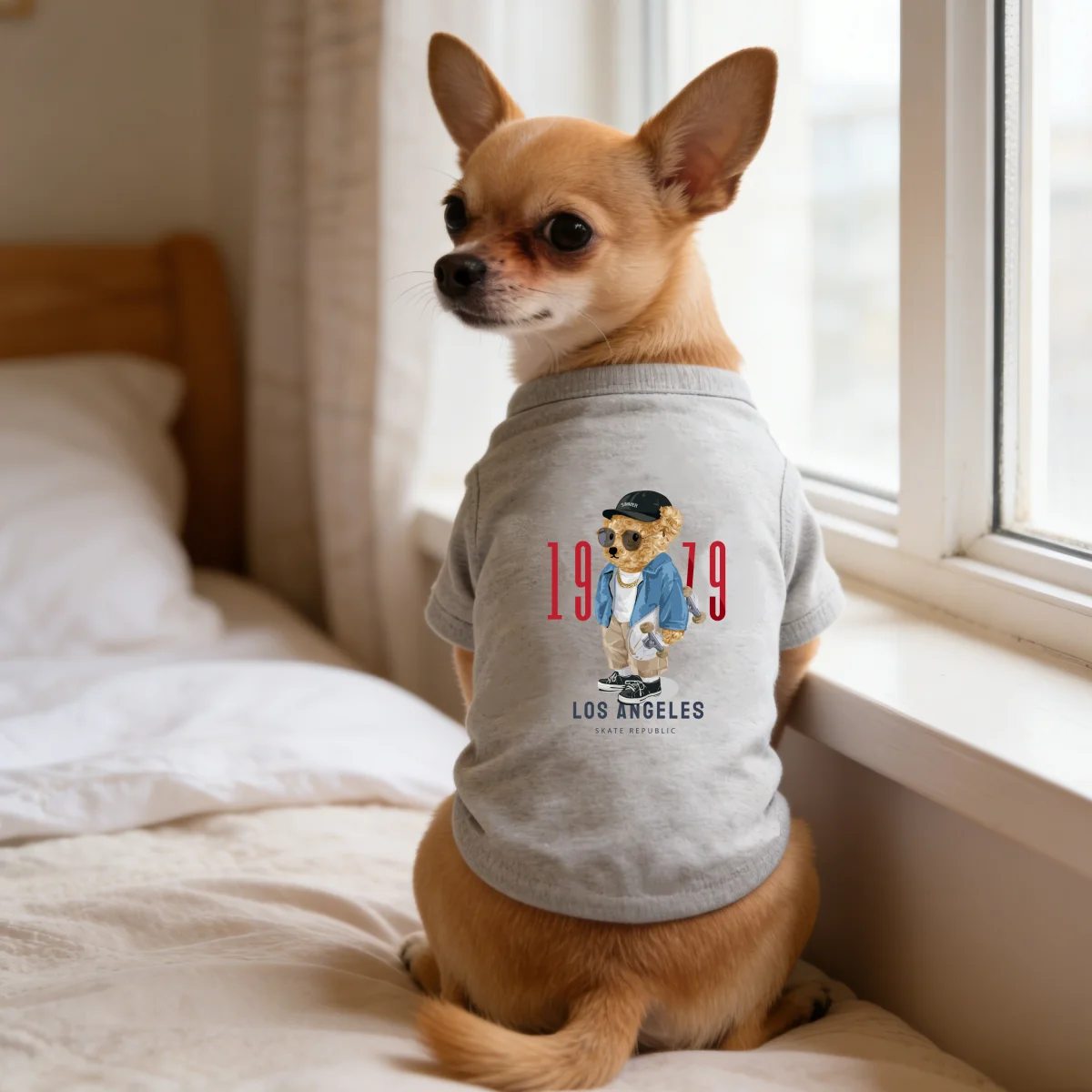1 Stück Bedrucktes Kurzarm-T-Shirt für Haustiere, Weiches und Atmungsaktives Haustier-T-Shirt