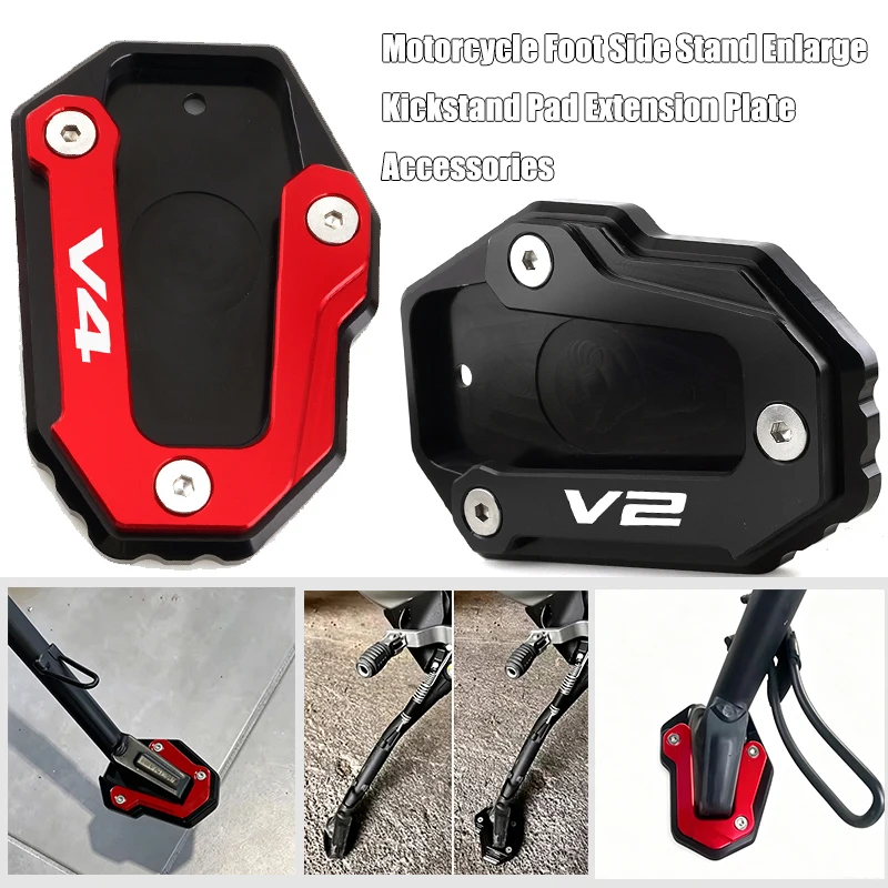 For Ducati Multistrada V4S V4 V2 V2S 2022-2024 2025 Motorcycle Foot Side Stand Enlarge Kickstand Pad Extension Plate Accessories