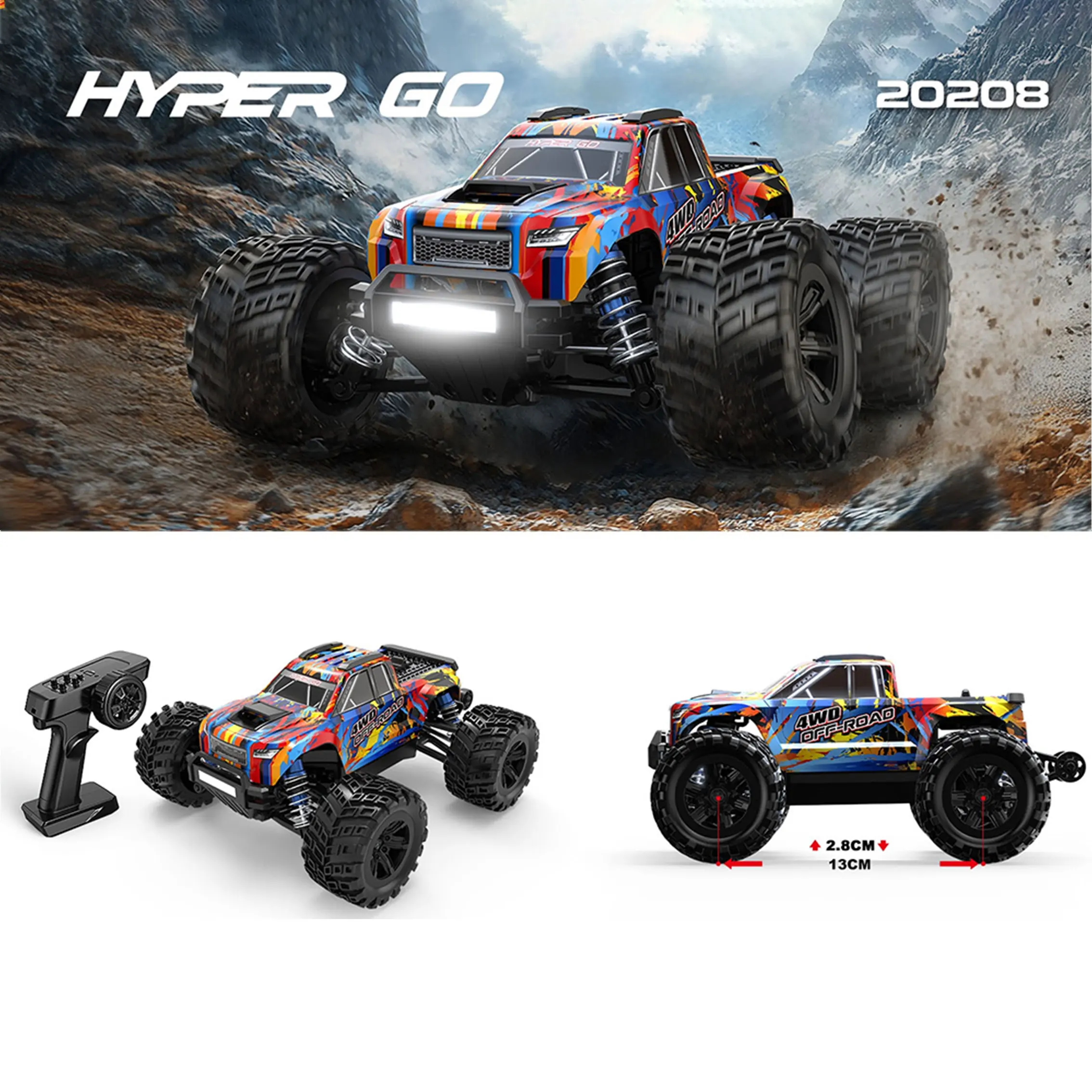 Hyper Go MJX 20208 1/20 4WD RC Car Brushless Professional RC Racing Car 2.4G 50KM/H High Speed Remote Control Cars OffRoad Truck