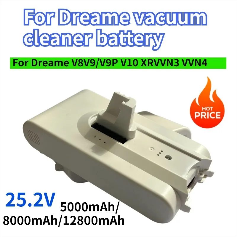 25.2 فولت 5000 مللي أمبير مناسبة للمكنسة الكهربائية Xiaomi Dream بطارية ليثيوم أيون V8/V9/V9P/V10/VVN3/VVN4/XR بطارية ذات سعة كبيرة