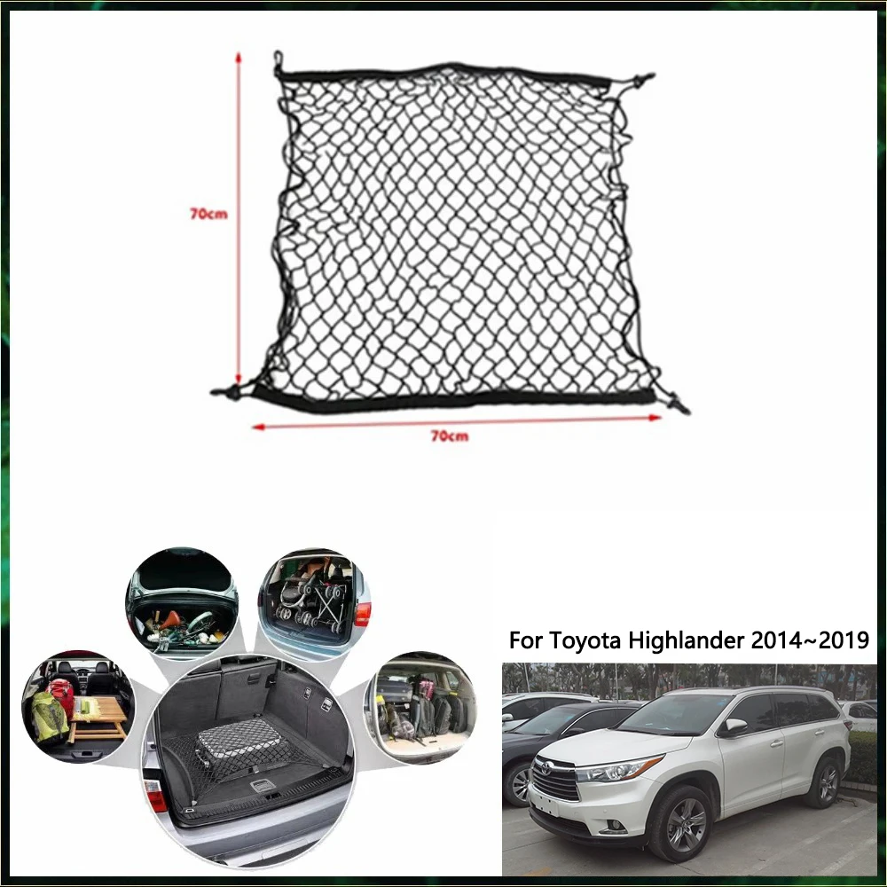 For Toyota Highlander Kluger XU50 MK3 2014~2019 2015 2016 2017 Car Trunk Net Interior Accessories Luggage Cargo Organiser Auto