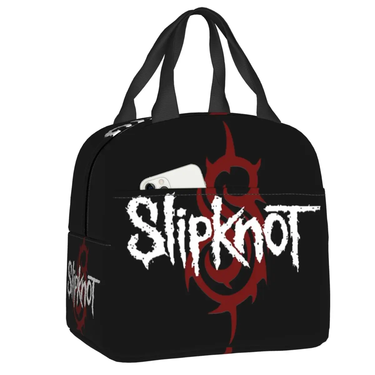 Custom Heavy Metal Rock Band Slipknots Portable Lunch Box Women Multifunction Thermal Cooler Food Insulated Lunch Bag Work