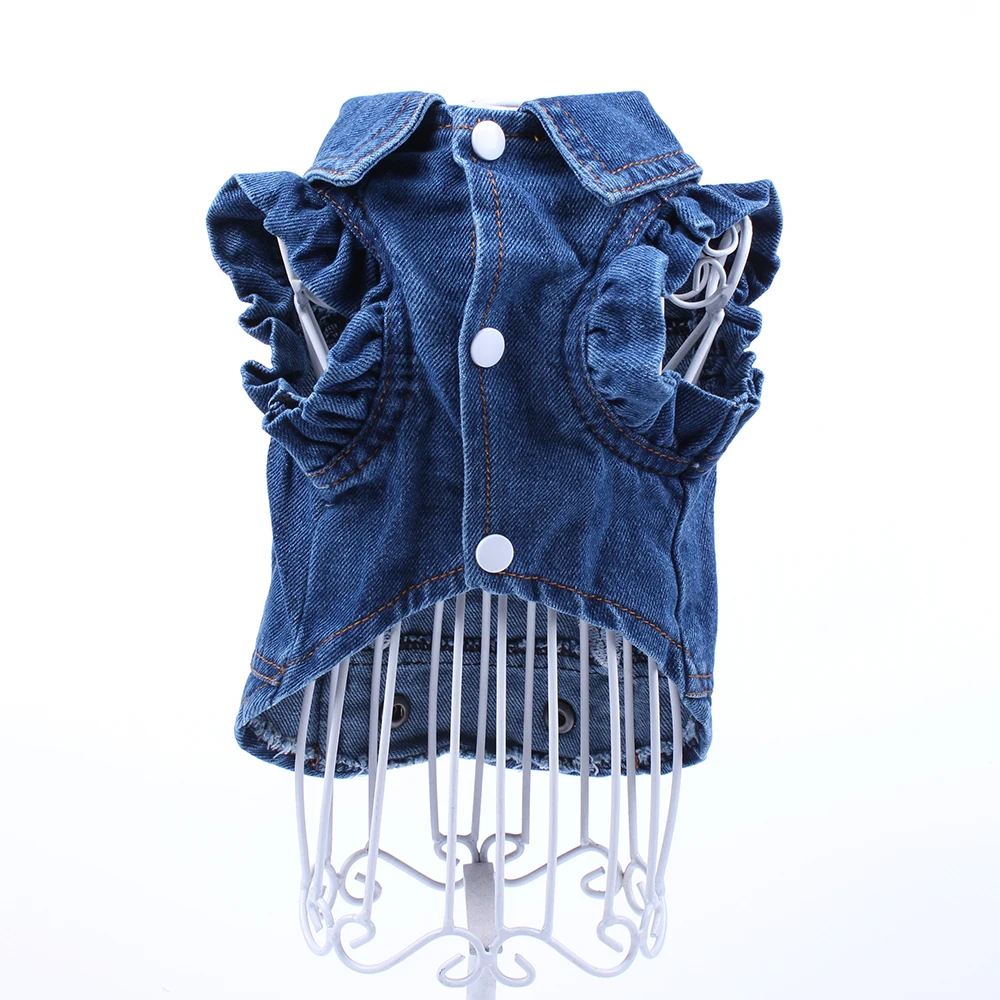 Jeans Pet Dog Jacket Strawberrys Desin Denim Coat Dress Puppy Spring/Autumn Clothes Apparel