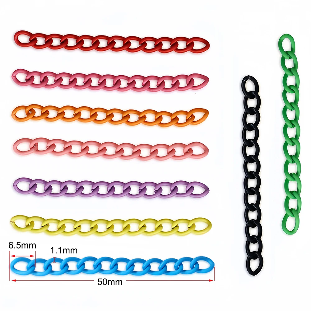 20-30pcs 5cm Metal Colorful Keychain Extension Chain Tail End Keyring Connector for Toys Dolls Pendants DIY Jewelry Findings