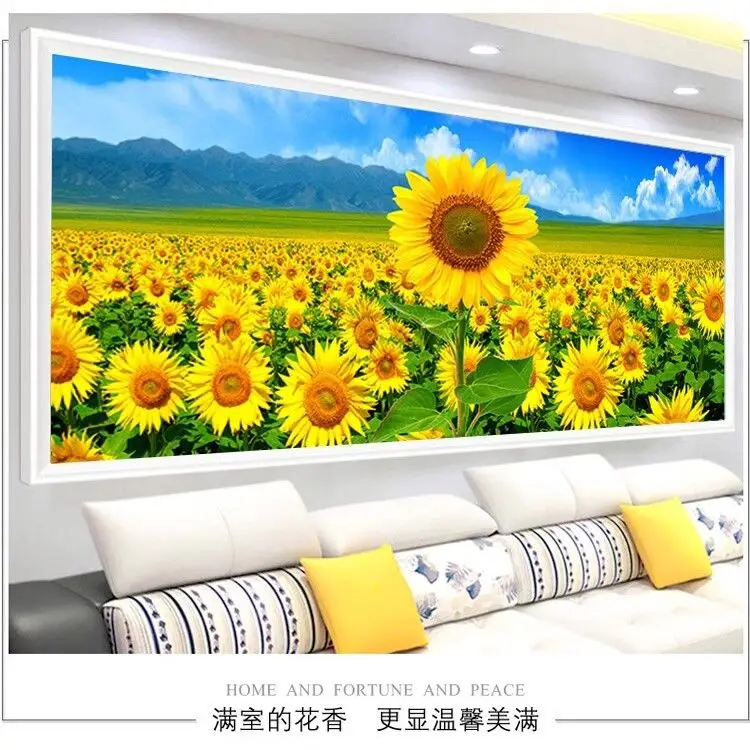 Sunflower Paradise Manor Pure Handmade Cross Embroidery Finished Product New Small Piece Countryside Style Living Room Warm