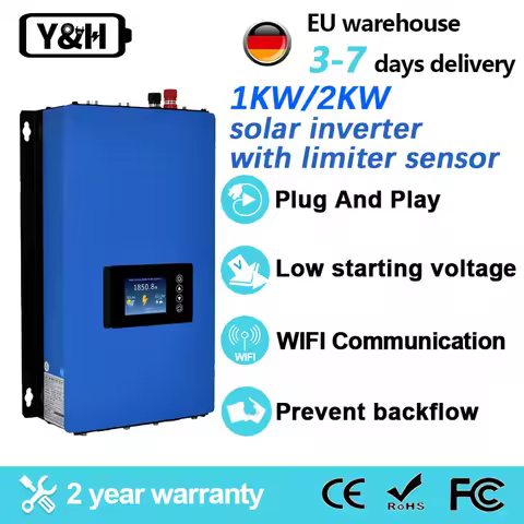 Y&amp;H 2KW 1KW Solar Gird Inverter MPPT Photovoltaic Inverter Sun Grid Tie 48V To 220V Pure Sine Wave Ongrid Solar Inverters Wifi