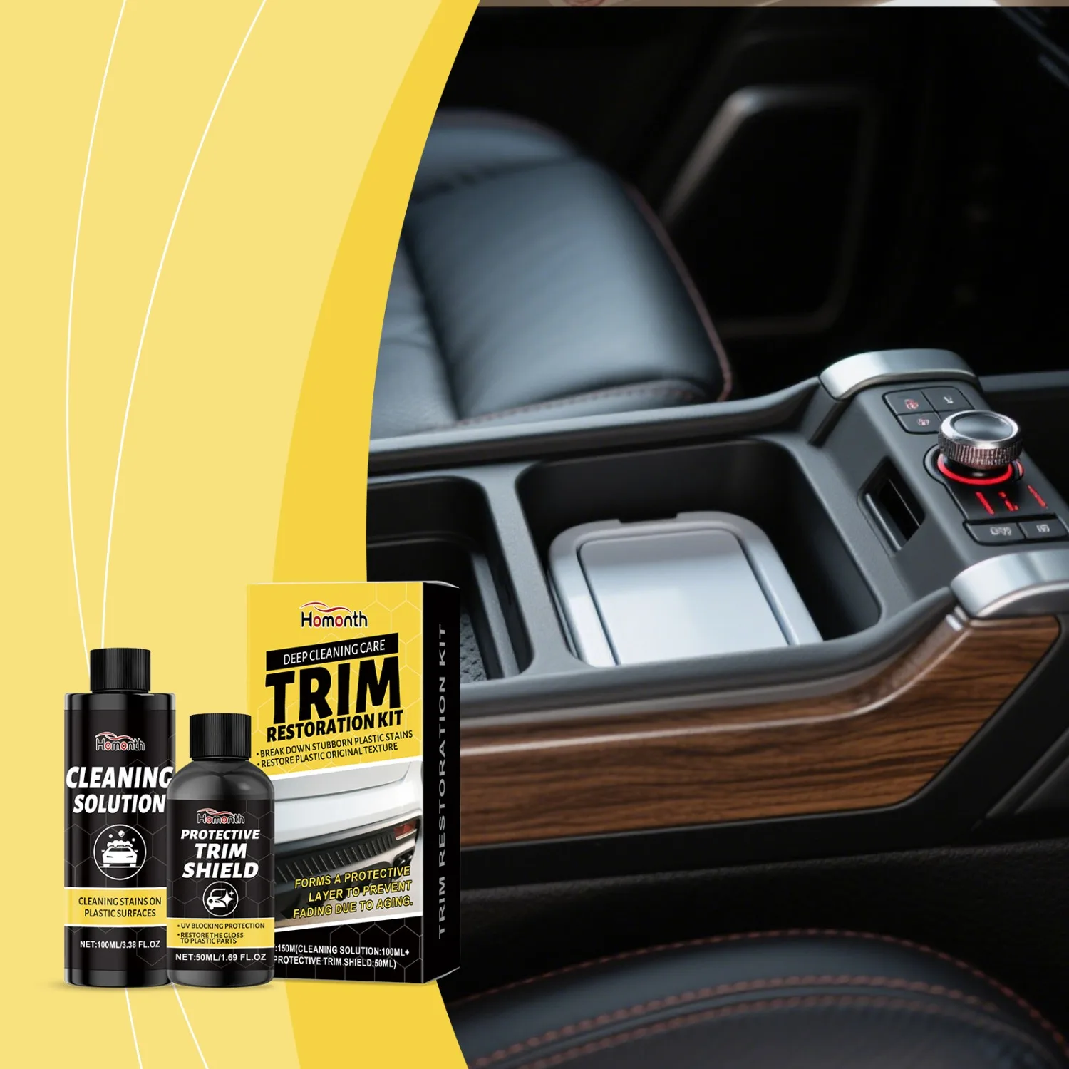 Quick Car Dashboard Cleaner & Polishing Kit, Instantly Removes Dirt & Fingerprints, Restores Deep Gloss, Daily Maintenance