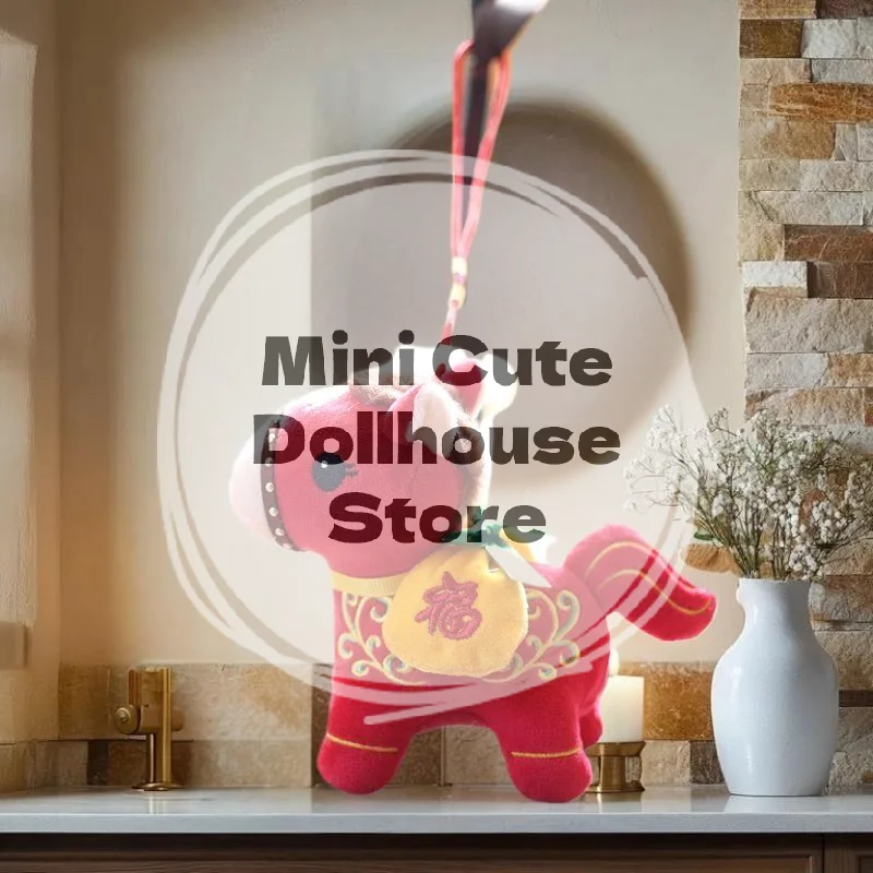 

Год лошади талисман плюшевые игрушки брелок Lucky Pony кукла кулон зодиакальная лошадь автомобиль висит украшение дома Рождественский подарок