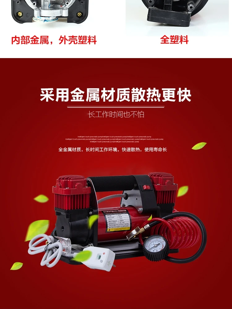 Household 220v12v dual-purpose inflatable pump double cylinder high power alternating current portable pump car tires plus