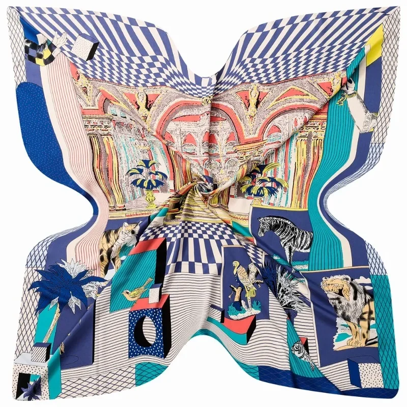 

130cm Oversized Warm Scarf Retro Opera Pattern All-Season Fashion Travel Wrap Shawl Sunscreen Protection Perfect Gift Present