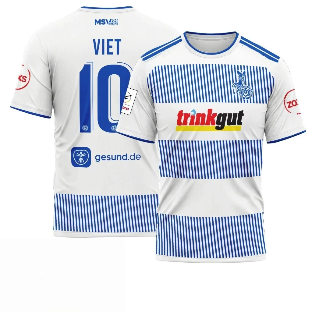 26-27 Neues MSV Duisburg Herren-Fußballtrikot, 3D-Druck, Y2K, schnelltrocknendes Freizeit-T-Shirt, geeignet als Trainingsbekleidung, passend für die ganze Familie – Detail 7