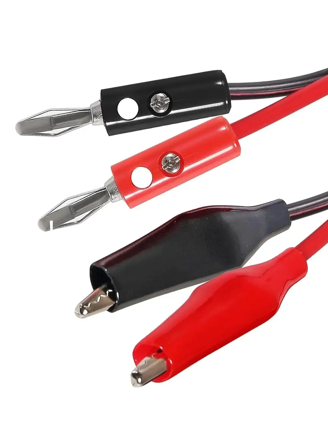 2 Stück 4 mm Bananenstecker auf Krokodilklemme, Messleitungen (100 cm/3,3 Fuß) |   Hochwertige Kupfer-Überbrückungsdrähte mit weichem, flexiblem Kabel