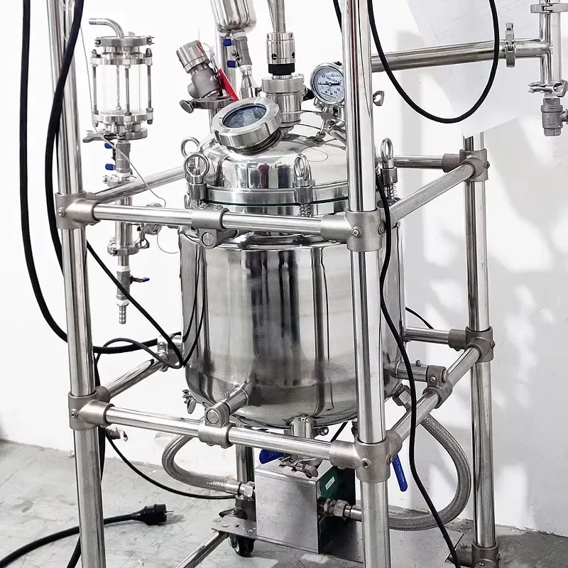 Customized 1L to 500L Lab Circulation Pump with Heating Function Double Layer Stainless Steel Reactor for Chemical Experiment