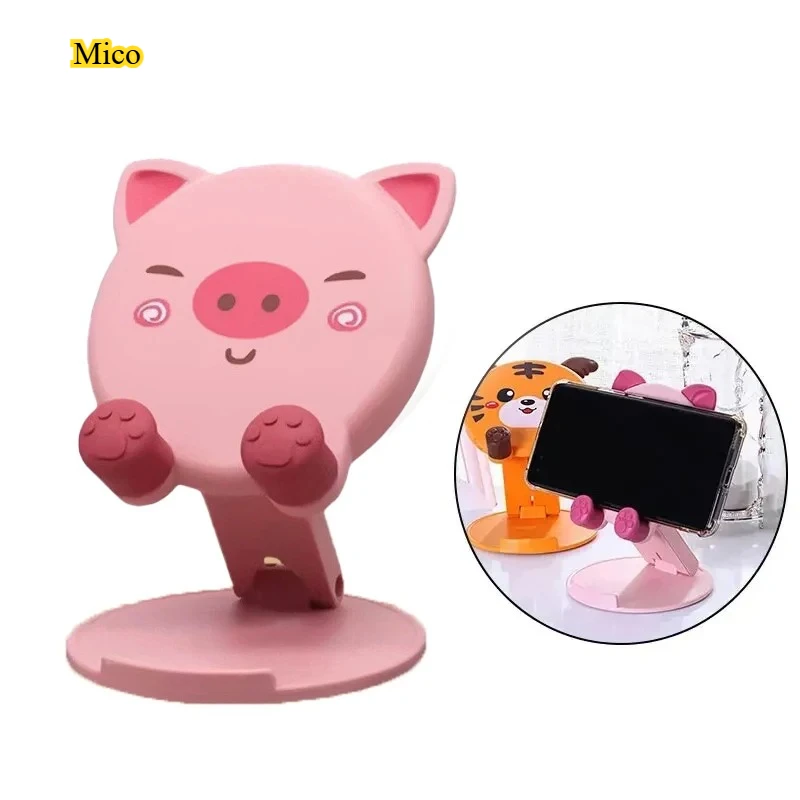 

Cute Cartoon Folding Phone Stand, Portable Multi-Function Adjustable Tablet Holder, Lazy Desk Mobile Phone Bracket