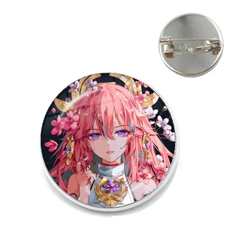 Game Genshin Impact Brooch Pins Anime Badge Cosplay Yae Miko Xiao Zhongli Accessories For Clothes Backpack Decoration Gift