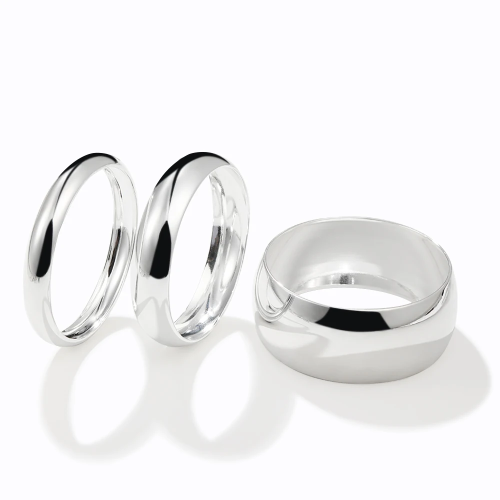 

Glossisland 925 silver plated stainless steel ladies Wide smooth wristband Silver white trendy jewelry accessories