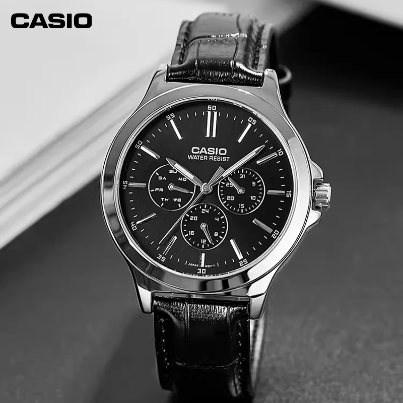 Casio MTP-V300D/V300L Men\'s Classic Three Eyes Fashion Casual Business Simple Waterproof Quartz Watch Gift Date of the Week