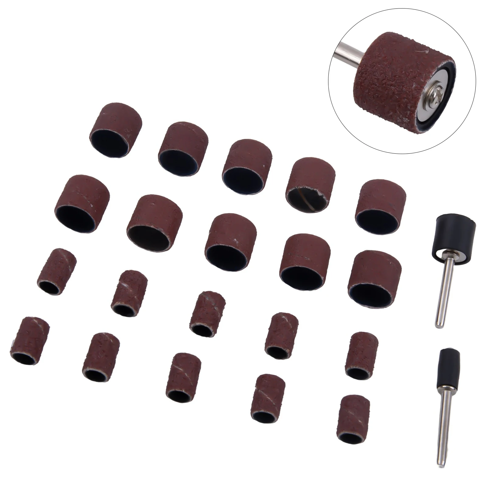 Anillo de lijado de 20 piezas con varilla de extensión, Kit de herramientas rotativas abrasivas, tambor de lijado, cabezal de molienda, taladro eléctrico, molienda de arena Rin, 2 uds.