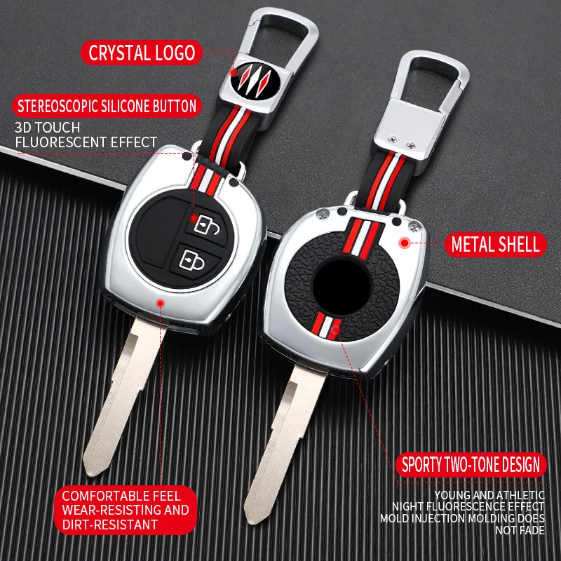 Metal Car Key Cover Fob Case Shell for Suzuki Swift Ignis Vitara Liana Ciaz Baleno SX4 Grand Ciaz Spresso Celerio Jimny Jeemny