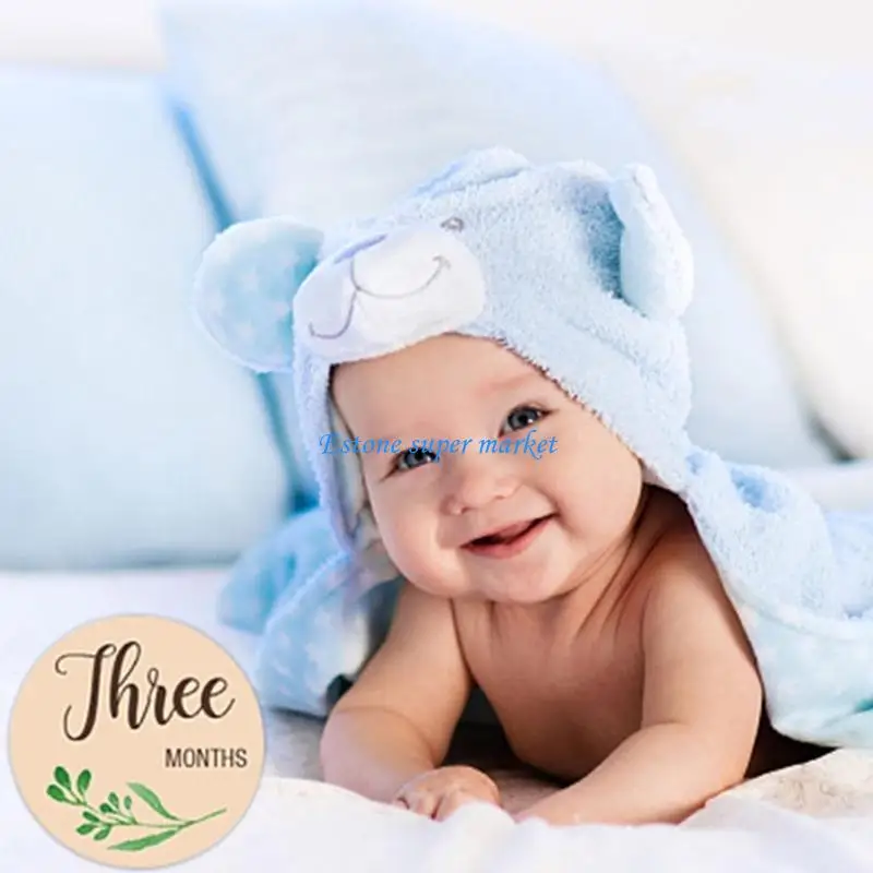 

090B 1 комплект деревянных детских открыток с рисунками животных, аксессуары для фотосъемки новорожденных