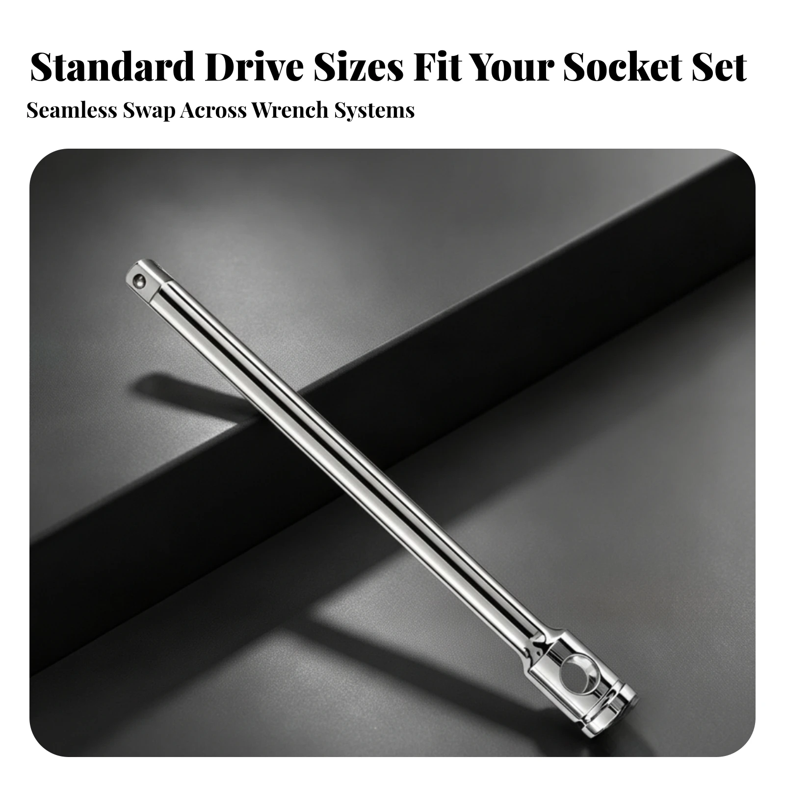 Socket Drive Bar High-Strength Extension Bar with Knurled Grip Hand Tool Heavy-Duty Long Handle for Mechanics, Automotive Repair