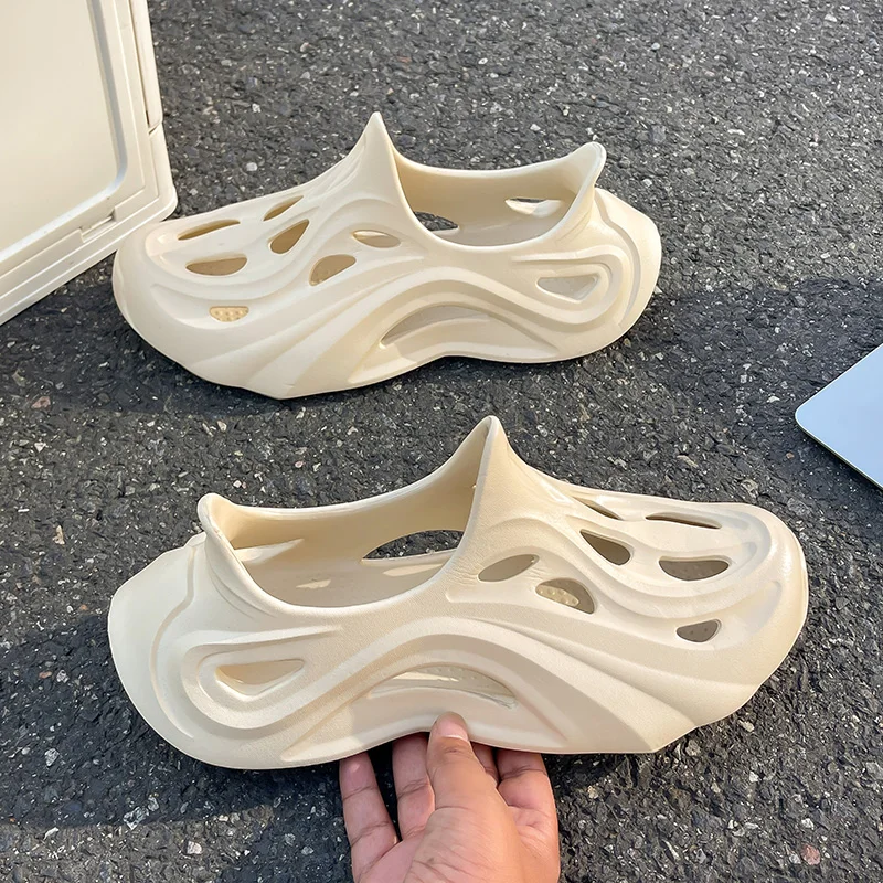 

Мужские трендовые тапочки Yezzy 202, новые летние шлепанцы из ЭВА с мягкой подошвой и облаками, легкая пляжная обувь, мужская подходящая для дома и улицы