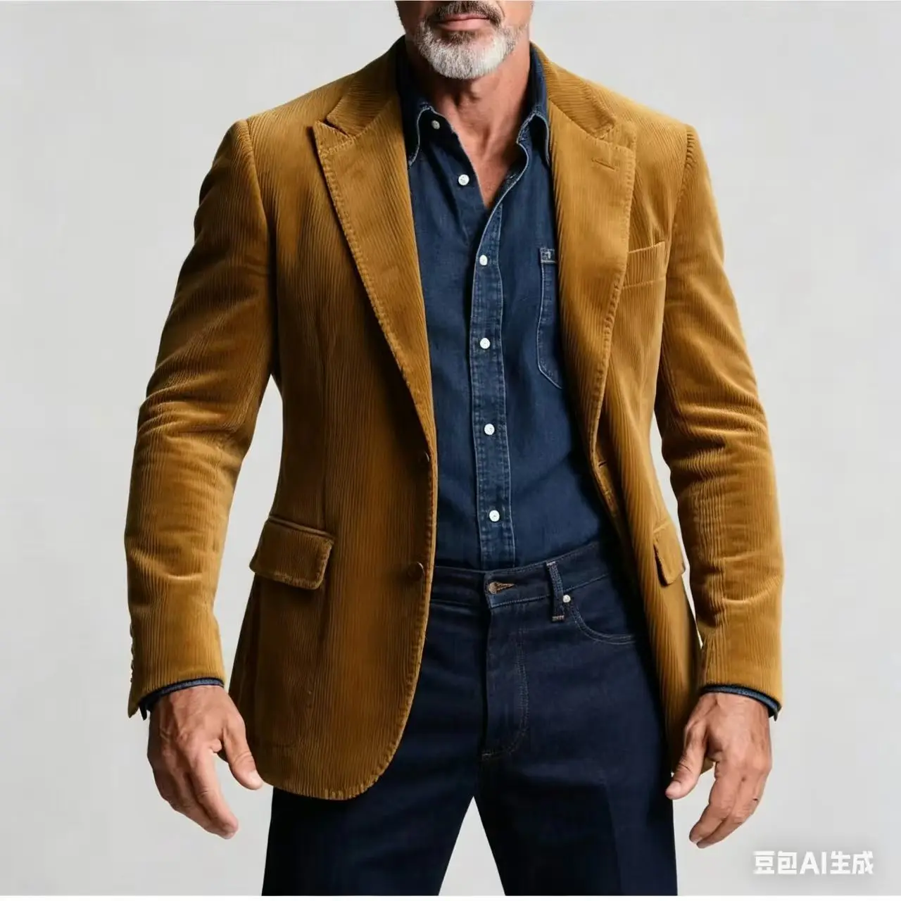 Men's Imitation Suede Jacket Single-breasted Slim-fit Suit Jacket Two Pocket Suit Collars Outerwear Mens Clothing Jackets Man