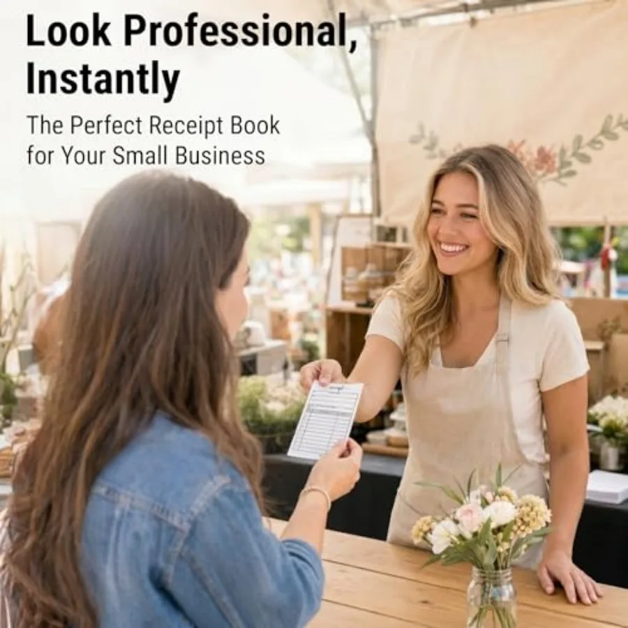 Book with Carbon Copies for Small Boutique Business, 2-Part Carbonless Carbon Copy Duplicate, Sales Order and Pad, 3.4x5.5 Hand