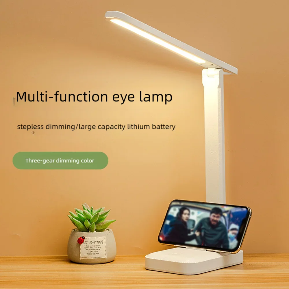 LED desk lamp eye-care students study reading lamp writing homework special bedroom bedside lamp can be rechargeable plug dormit