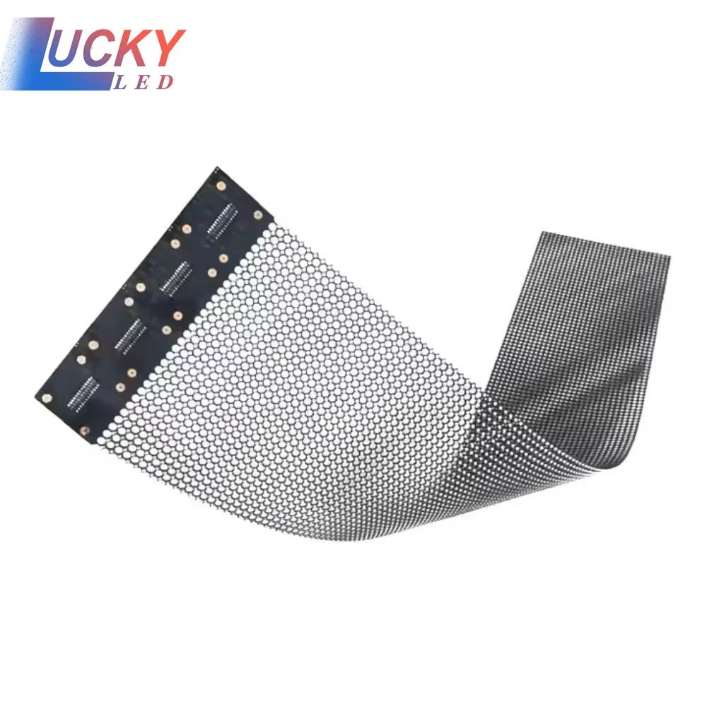 شاشة LED مرنة P3.9 داخلية مع محرك LED متكامل عالي الشفافية لشاشة ثلاثية الأبعاد لمتجر البيع بالتجزئة