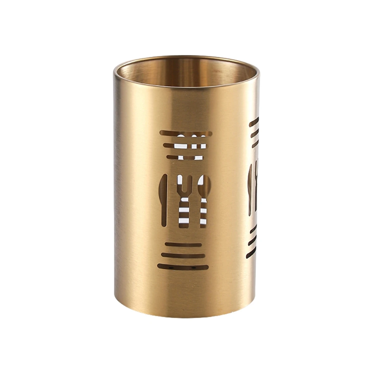 Functional Utensil Holder Round Stainless Steel Organizer for Forks Spoons and Chopsticks with Effective Drying Solution