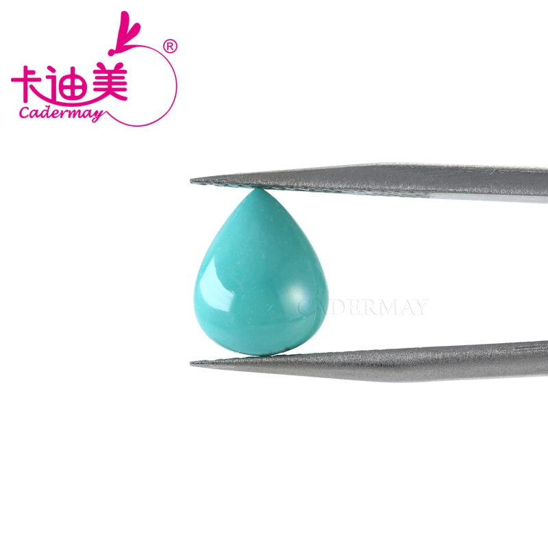 CADERMAY Pear Shape 100% Natural Blue Tourquoise Loose Stone With GTC Certificate Beads For Jewelry Making