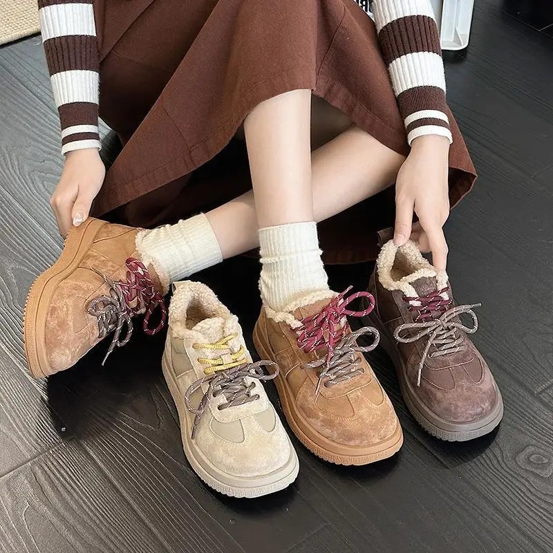 

Warm Fleece Lined Genuine Leather Casual Malcolm Shoes Deoxynucleotide Trainer Shoes Cotton Lined Rubber Bottom Shoes