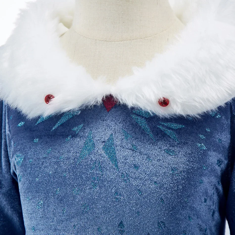 فستان الأميرة ديزني فروزن إلسا للفتيات، فستان أطفال لملكة الثلج في الشتاء، ملابس حفلات أعياد الميلاد للأطفال #6