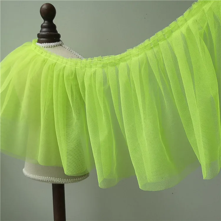 18cm wide multi-color mesh yarn Pleated Lace Skirt Fabric skirt hem Lace trims