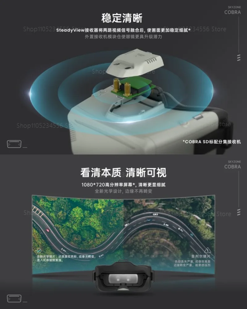 COBRA X V4 5.8G Head mounted Glasses 720P HD Display FPV Crossover Machine