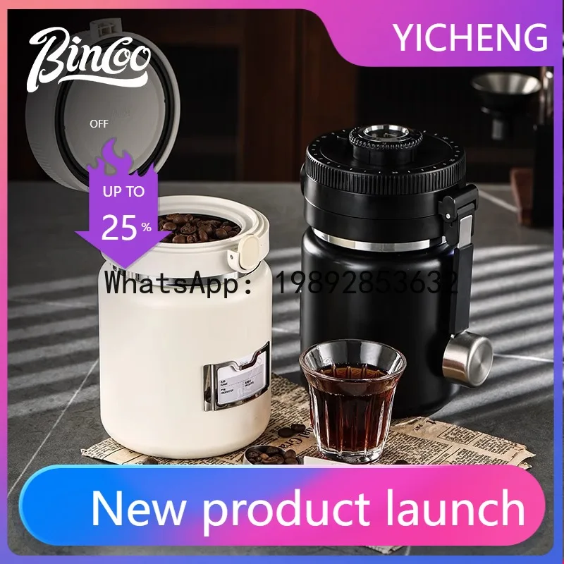 LYY Coffee Bean Sealed Jar, Vacuum Coffee Powder Storage Jar, Humidity Monitoring Food-Grade Double-Layer Storage Jar