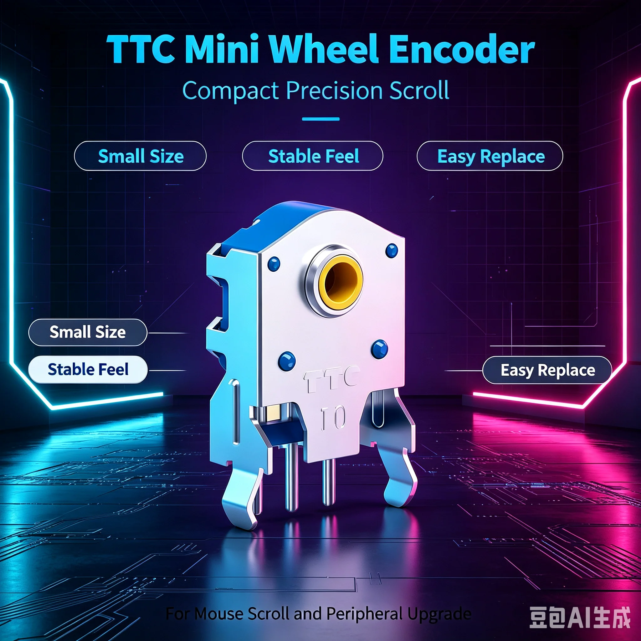 10pc-2pc TTC Gold Wheel Semi-Through Mouse Encoder High Precision Dustproof Durable Clear Scale Gaming Mouse Parts