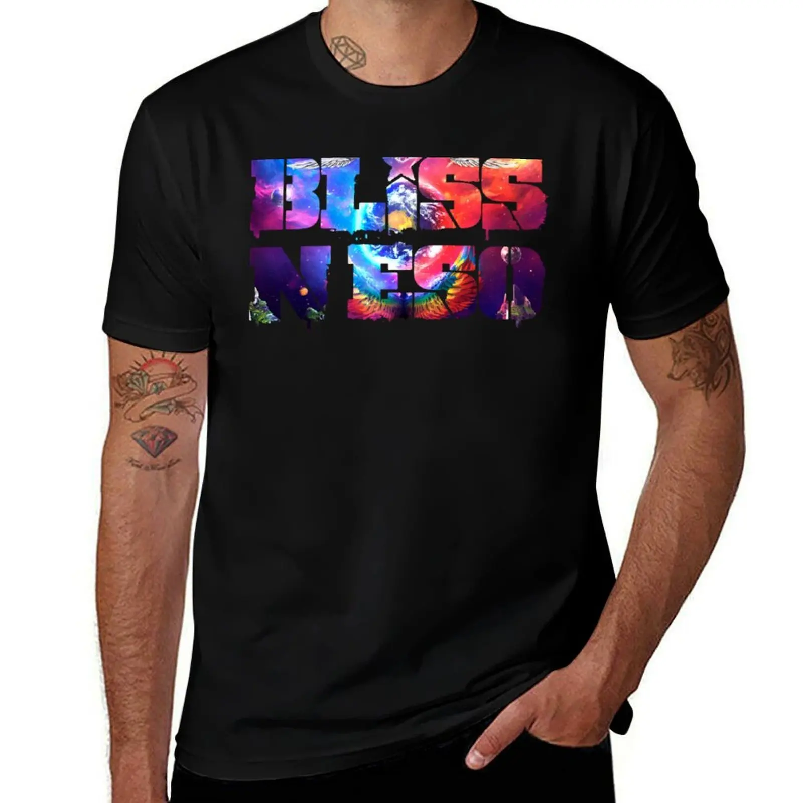 Bliss N Eso-السيرك في السماء تي شيرت أسود قطن تي شيرت عادي للرجل حزمة تي شيرت رجل تي شيرت غير رسمي #1
