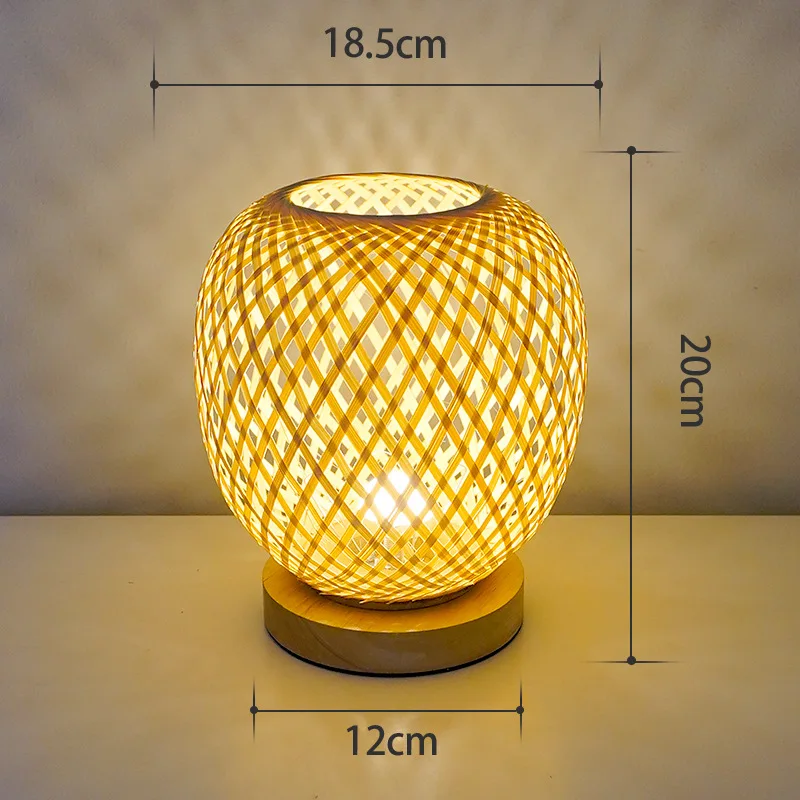 Modern simple retro bamboo lantern night light living room study bedroom bedside decoration  small courtyard small table lamp