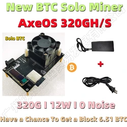 Free Shipping New BTC Solo Miner AxeOS 320GH/s 12W ( With PSU ) Bitcoin Solo Mining Have a Chance To Get a Block Get 6.51 BTC