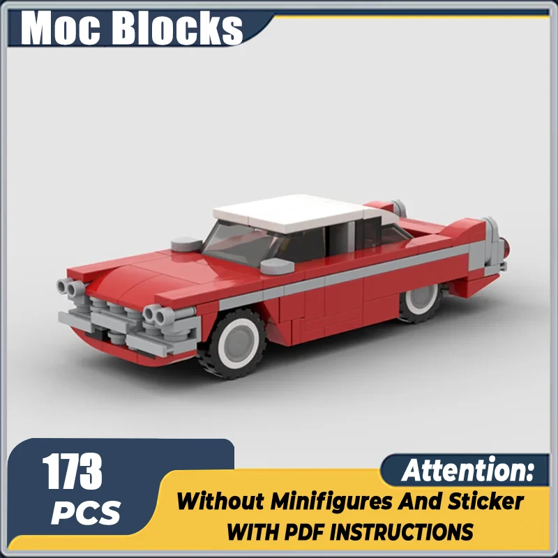 MOC Building Block Leggendario Auto Christine 1958 Plymouth Fury Modello Tecnico Mattoni Assemblaggio FAI DA TE Veicolo Classico Giocattolo Per Il Bambino