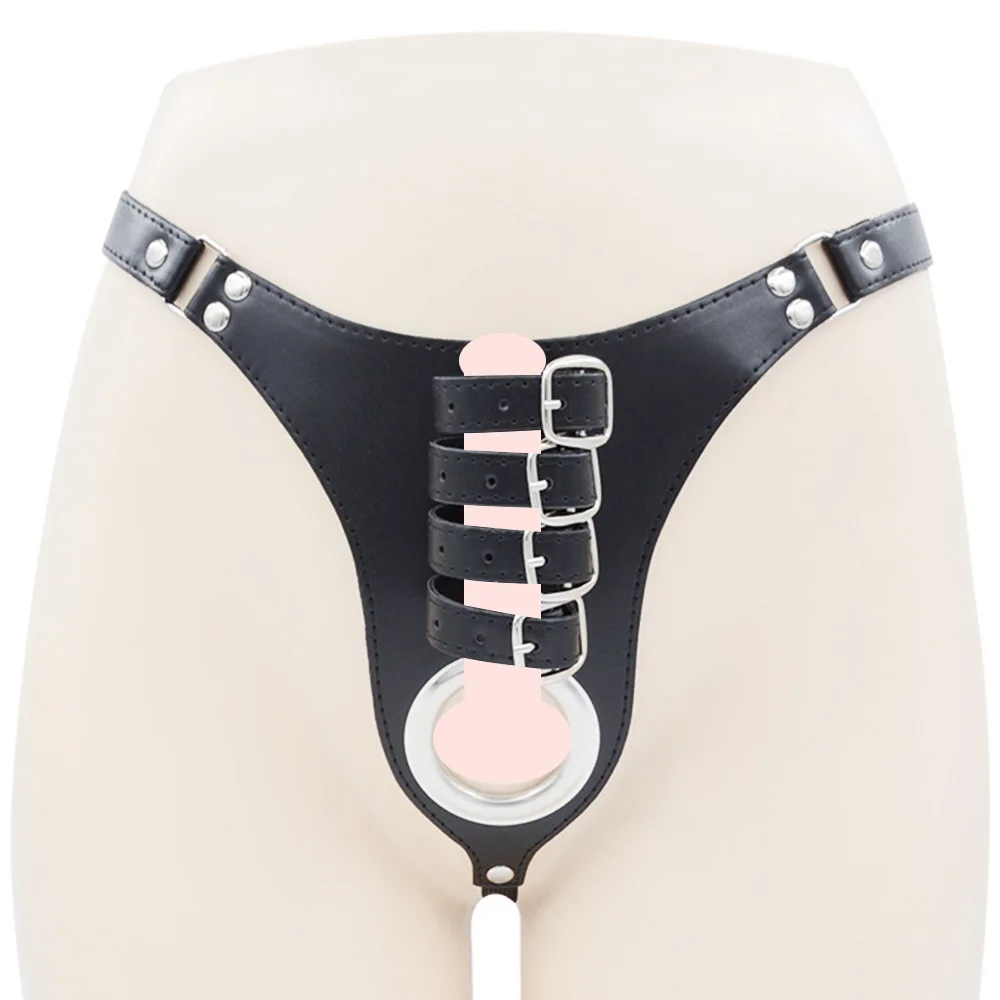 Mens Leather Chastity Panties Erotic Fetish Caged Basket G-string Male Hollow Out Crotchless Harness Thong Gay Sexy Panties