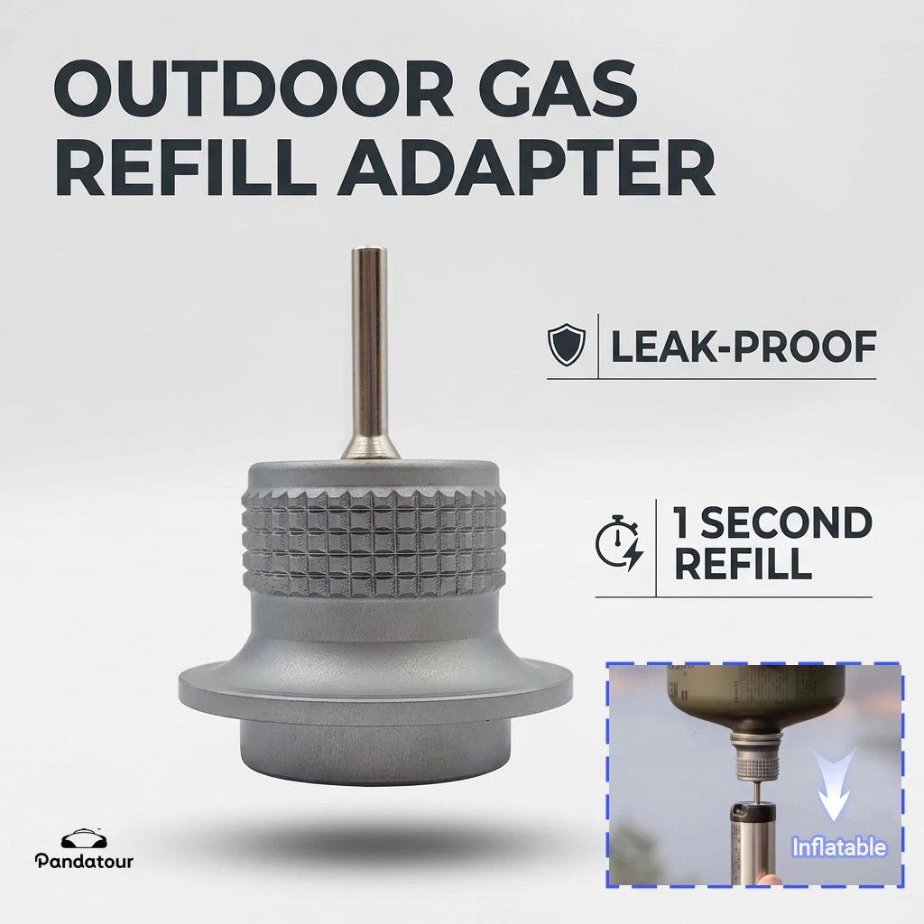 Pandatour Flat Gas Charging Lighter Conversion Head Inflatable Adapter Charging Spray Gun Connection Head