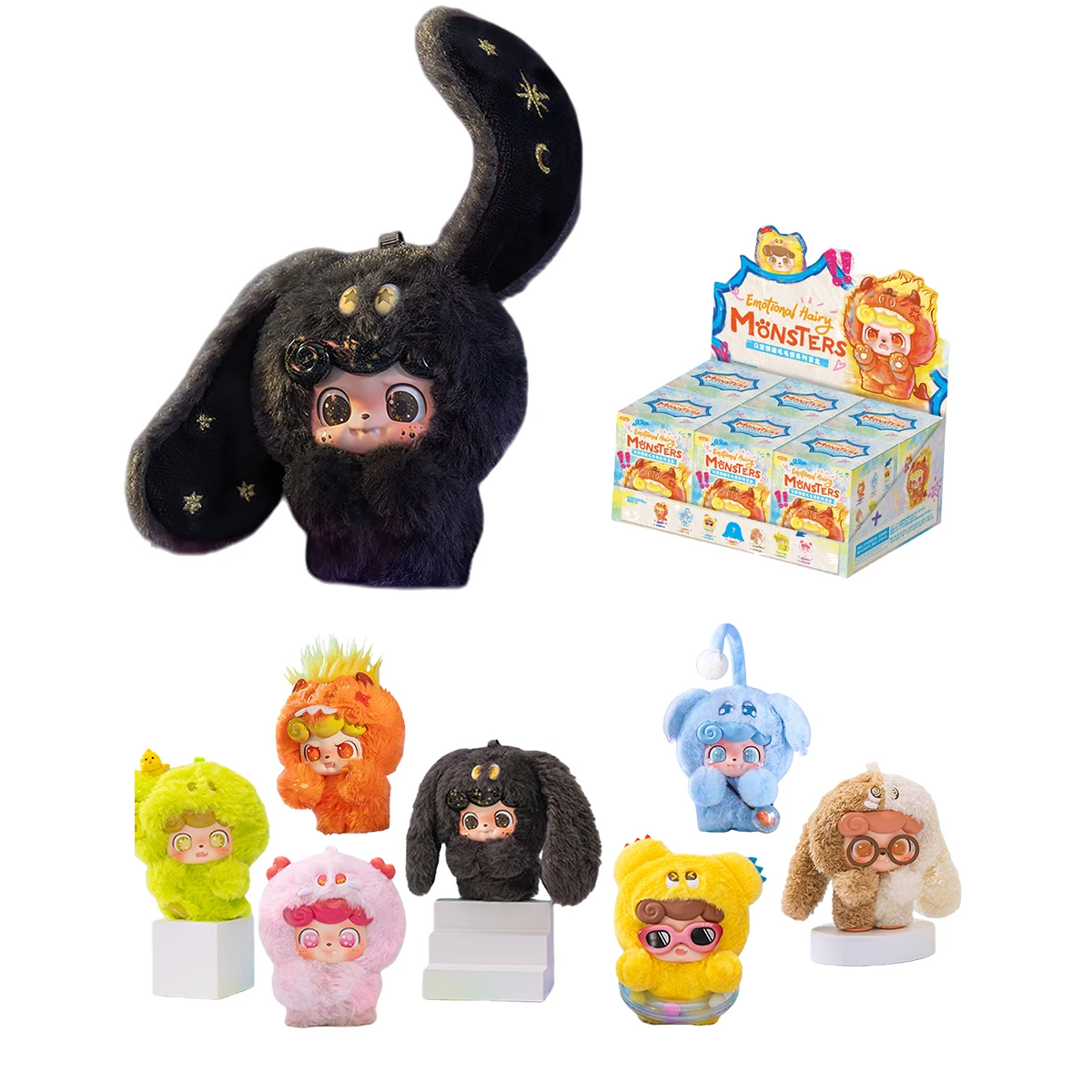 HIPLAY JOTOYS Q.Kid série de monstres poilus émotionnels ensemble de peluche figurine de boîte aveugle