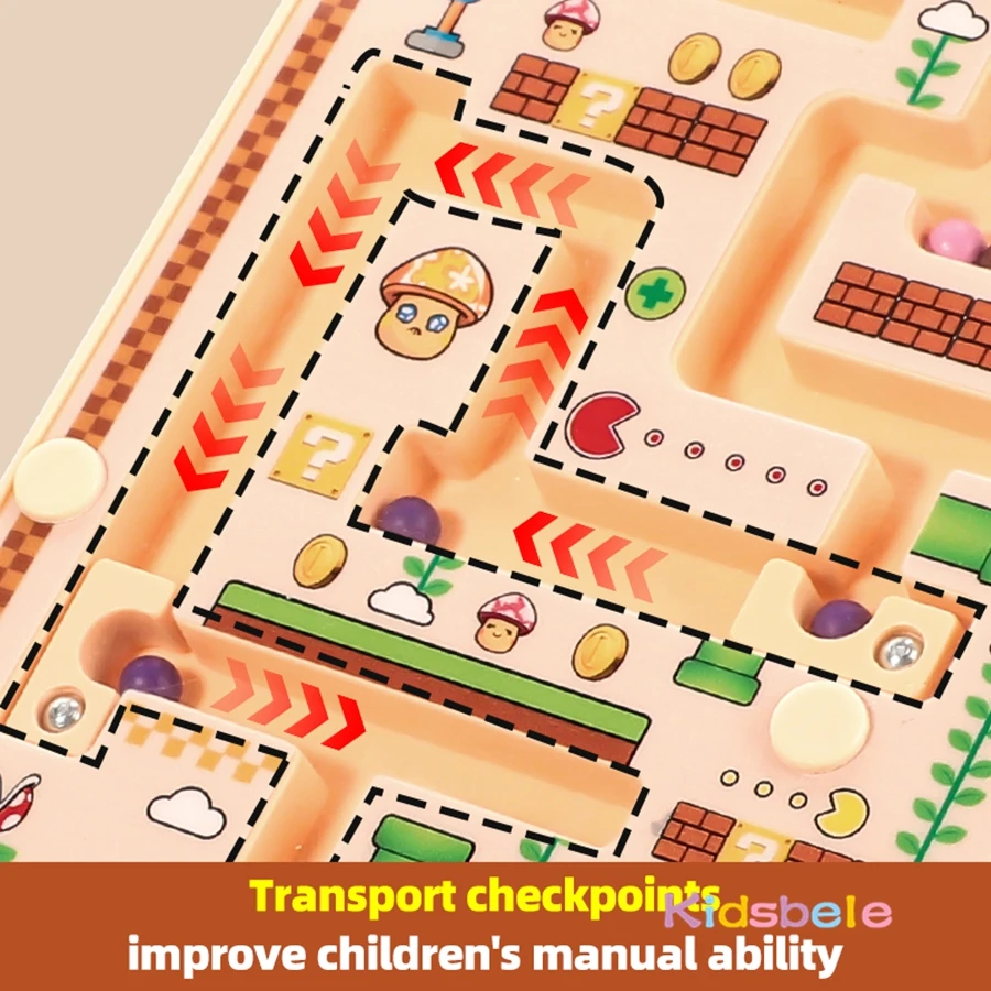 Montessori Magnetic Color Number Cognitive Classification Counting Maze Sensory Toy With Pencil Party Chrismas Gift for Children