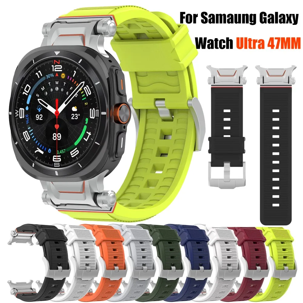 Bracelet en silicone souple pour Samsung Galaxy Watch 7 Ultra, bracelet en métal, ajustement rapide, 47mm