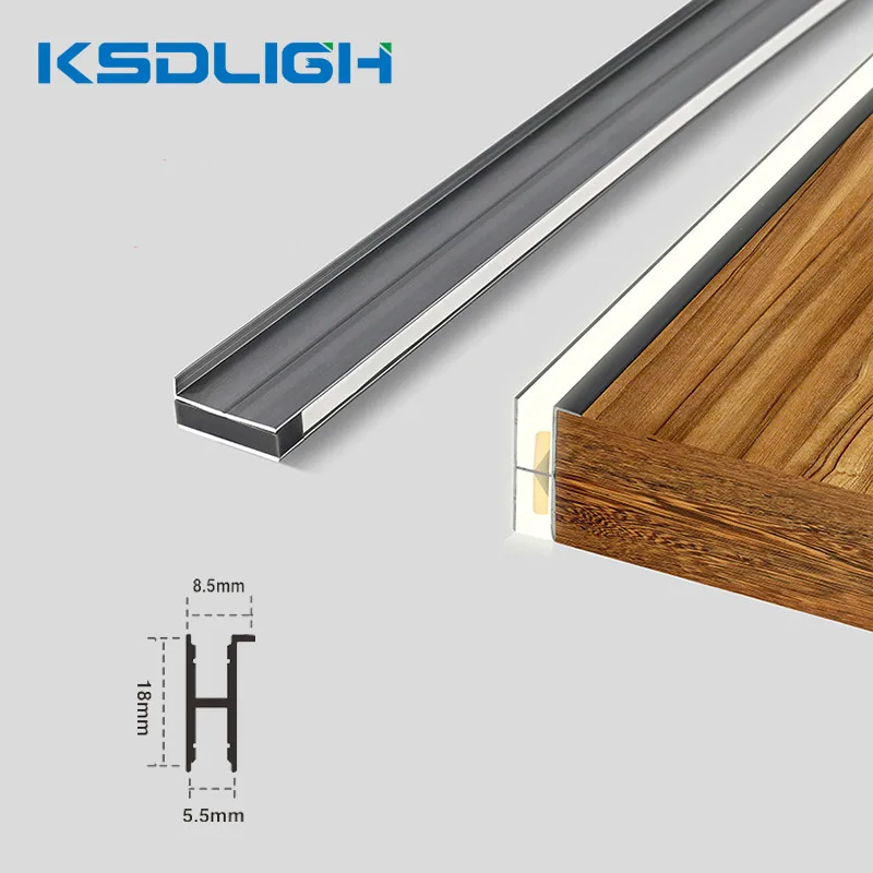 Black Led Built-in Profile Aluminum Linear Lighting for Panel Cabinets Showcase Shelves Led Channel Recessed/Surface Mounted